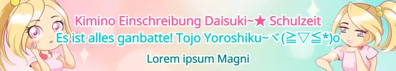 Anime-Charakter Konzept in rosa und Minze