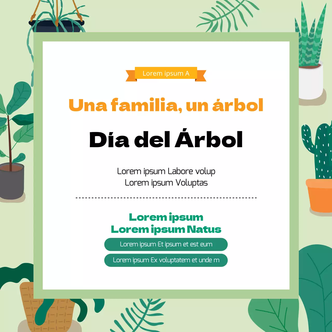 Ilustración verde Bonita promoción del Día del Árbol
