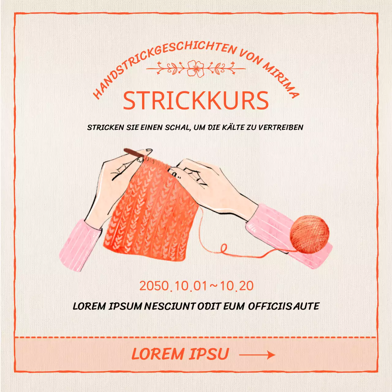 Orange Hand Drawing Instagram Feed