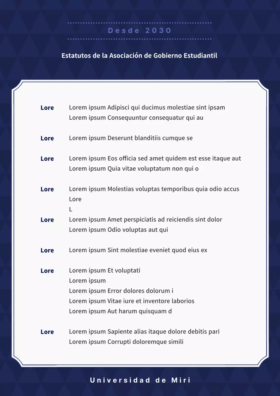 Guía de estatutos de la Asociación de Gobierno Estudiantil Azul y Azul Marino