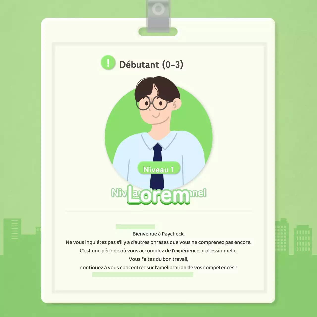 Liste de contrôle pour les travailleurs avec carte d'employé orange