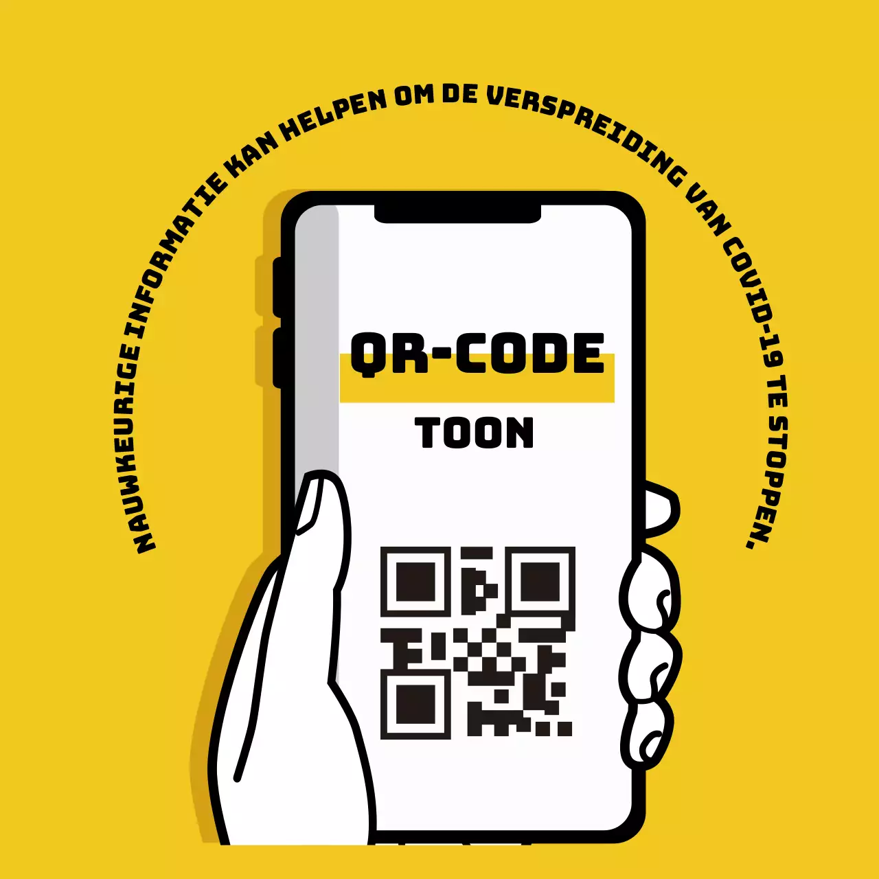 Nette gele geïllustreerde coronavirus sign-in labels