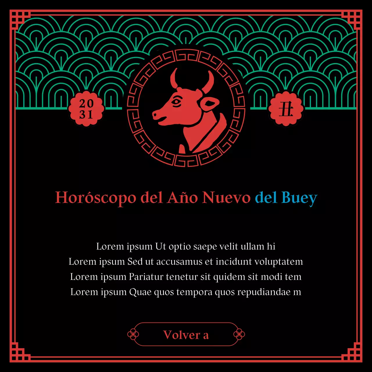 Un concepto chamánico negro y pentagonal del horóscopo zodiacal de Año Nuevo