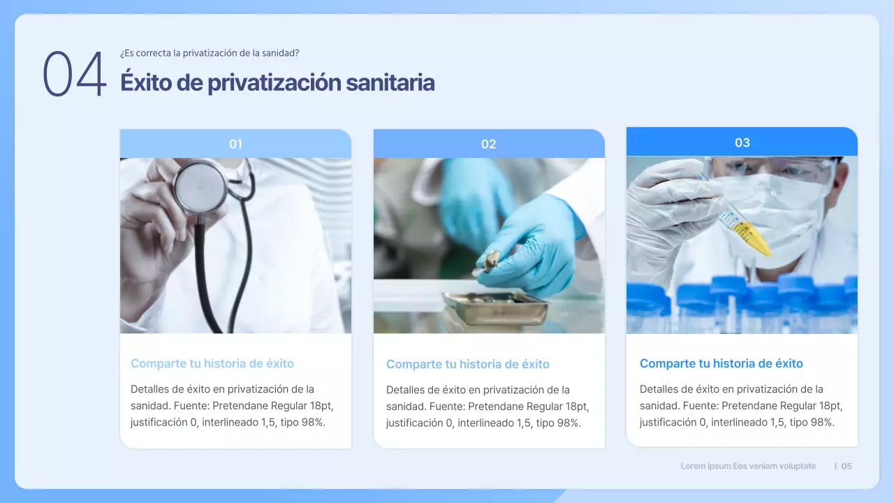 Presentación Blue Simple para el debate sobre la privatización de la sanidad
