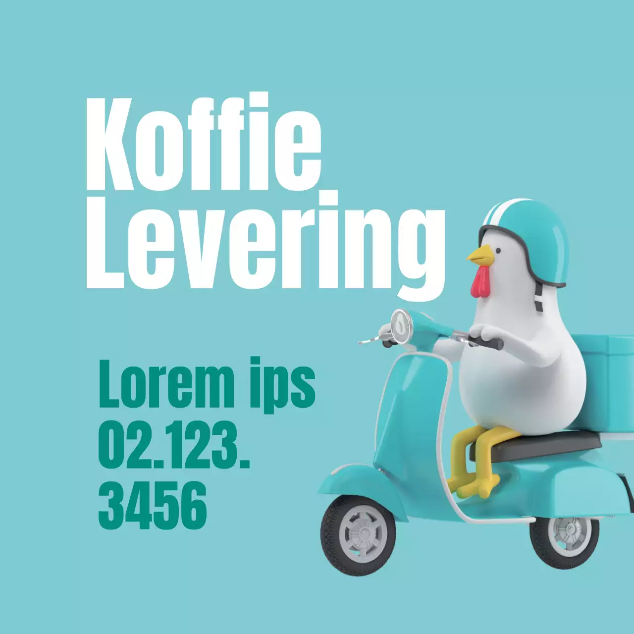 Schattig koffie-etiket met blauwe illustratie