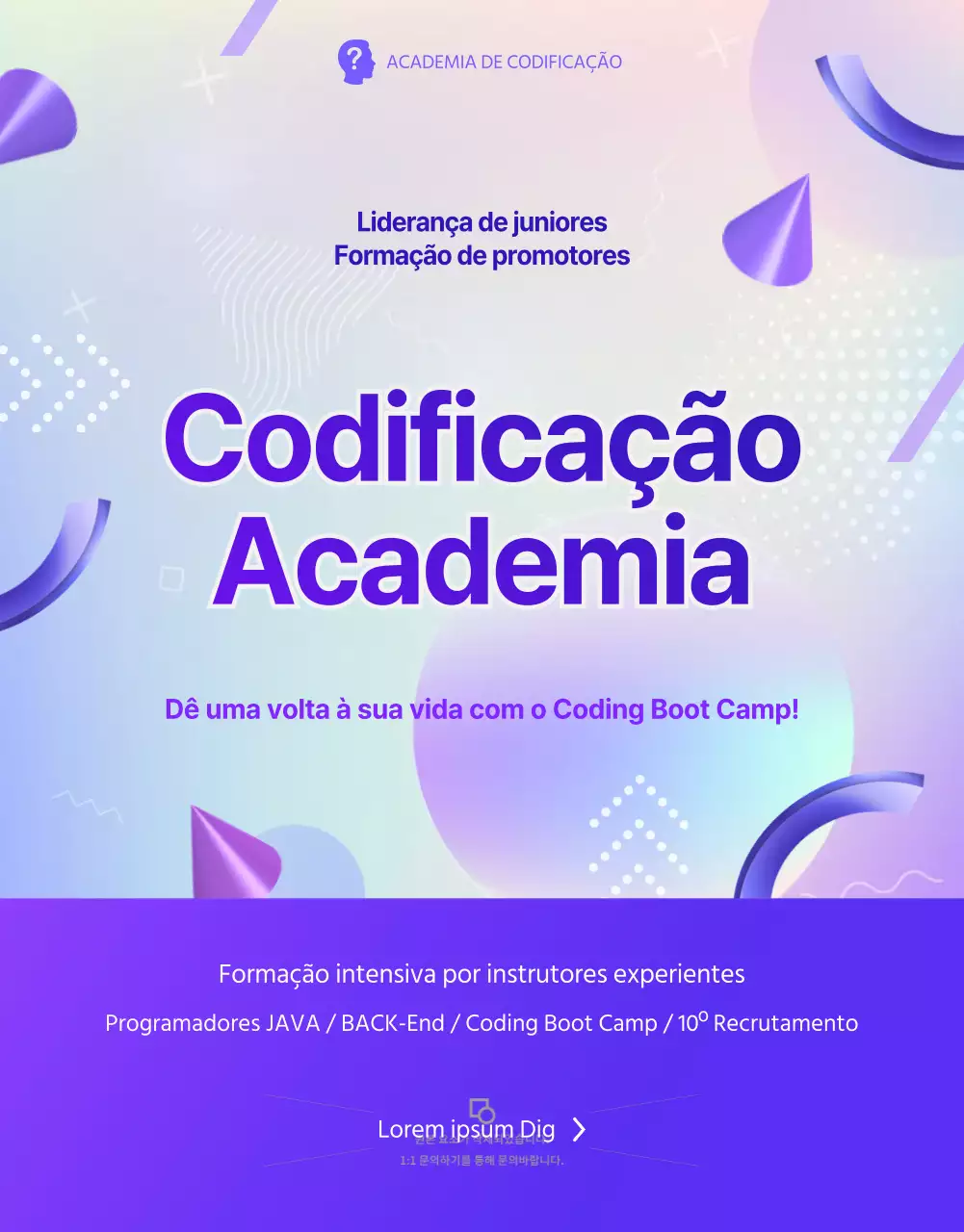 Formação da Coding Academy em roxo e preto