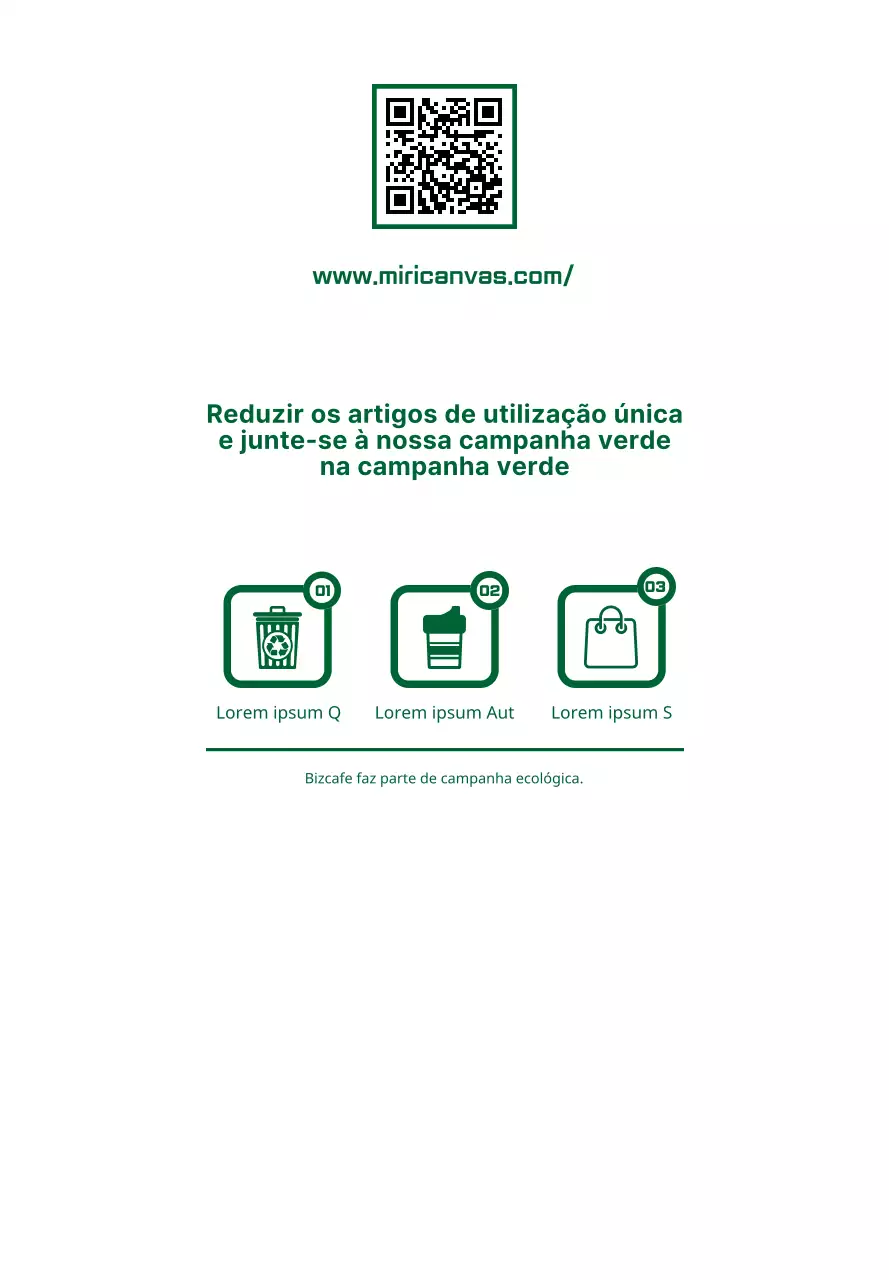 Estilo de apresentação simples e limpo de combinação de texto e ícones em verde e branco Guia de campanha verde