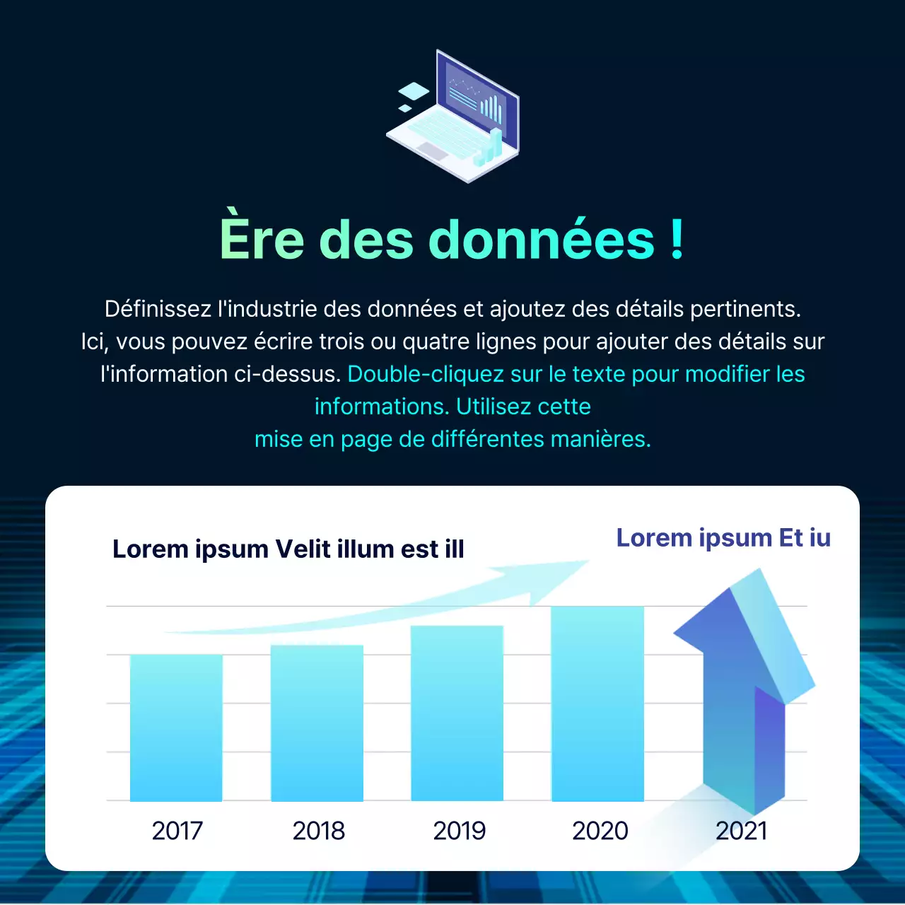 Orientations de la loi sur l'industrie des données en dégradé bleu