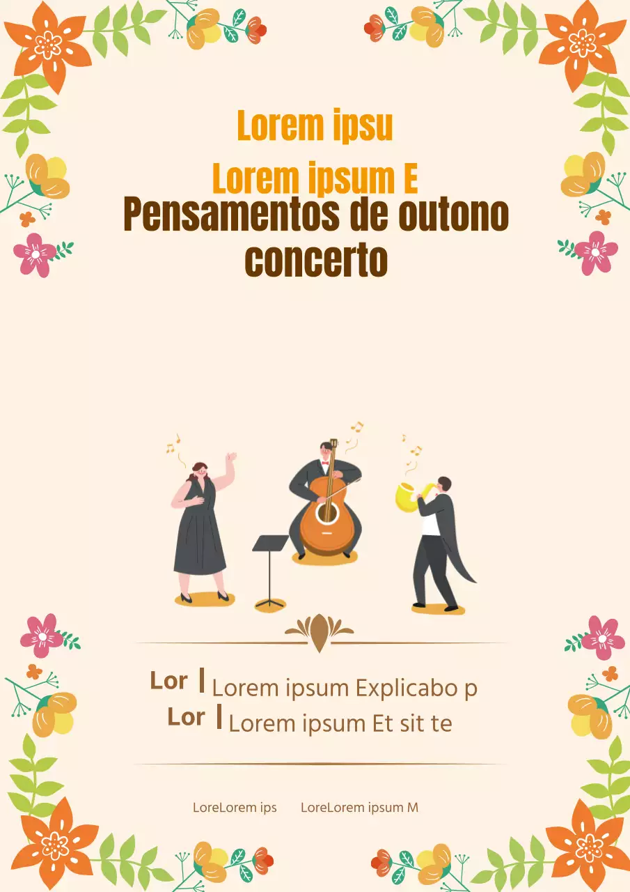 Ilustração bege promoção de concerto de festival de música de outono