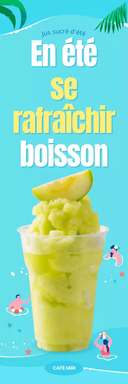 Eaux bleues et boissons fraîches