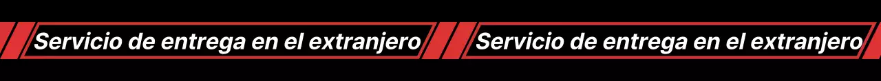 Promocione un servicio de envíos internacionales con un rectángulo diagonal negro y rojo