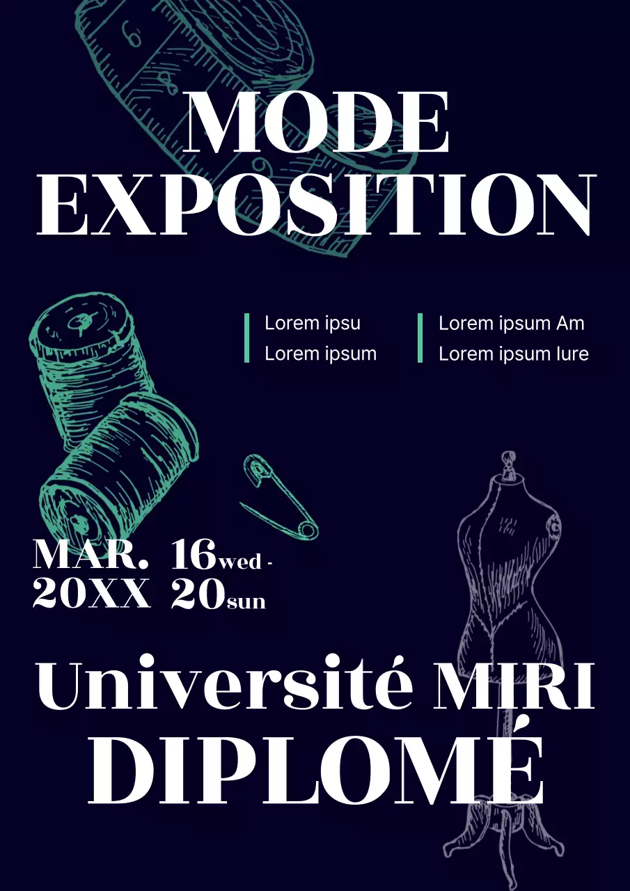 Annonce de l'exposition de remise des diplômes de mode de la marine