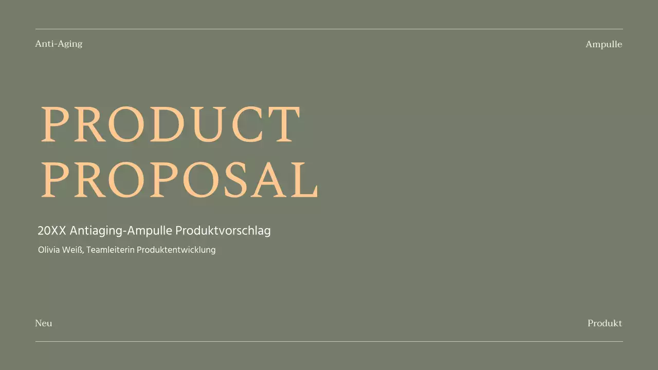 Briefing für Kosmetikprodukte mit orangefarbenen Akzenten