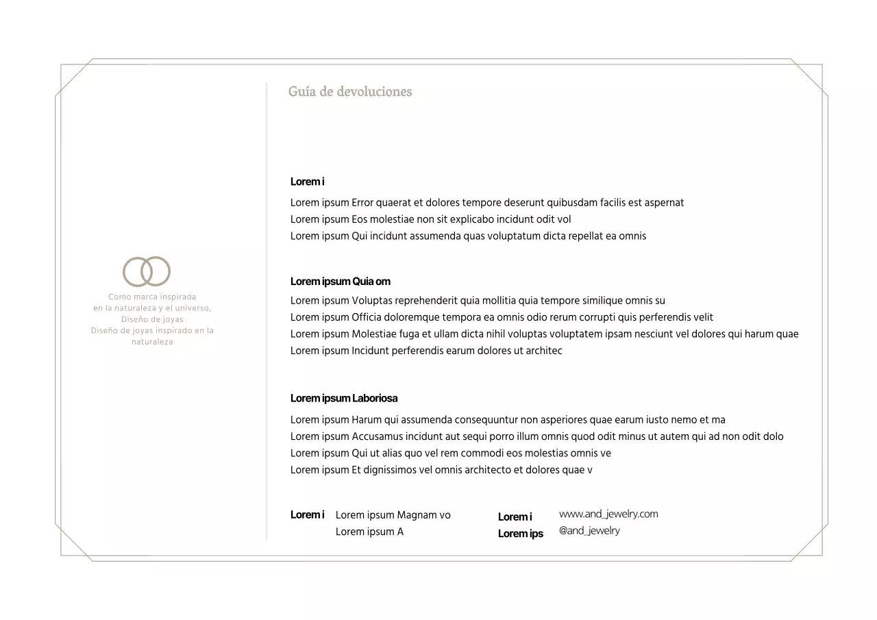 Postal Guía de compra de joyería de lujo beige