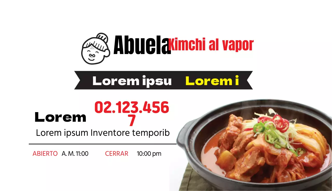 La foto roja destaca la limpieza del restaurante Kimchi Jjim