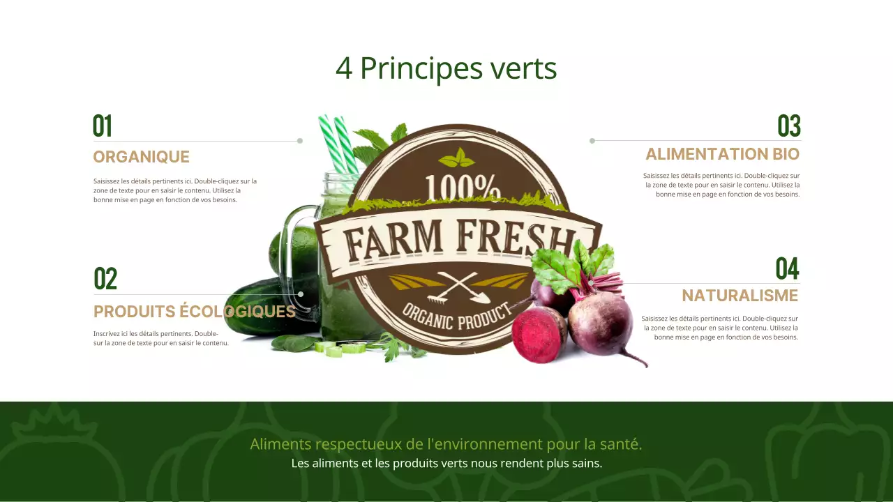 Commerce vert naturaliste en vert et brun (Présentation)