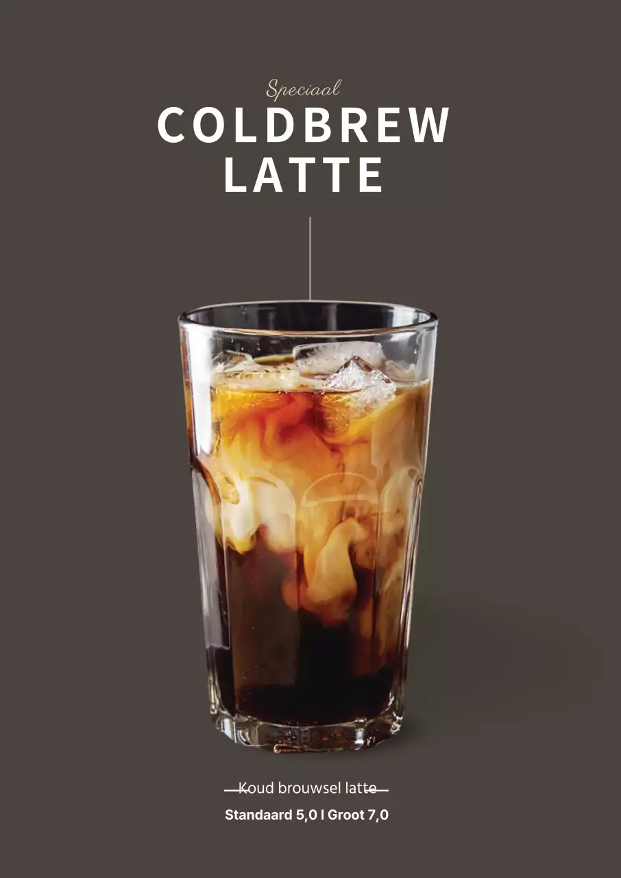 Koffiekleurige eenvoudige café latte banner voor cafés