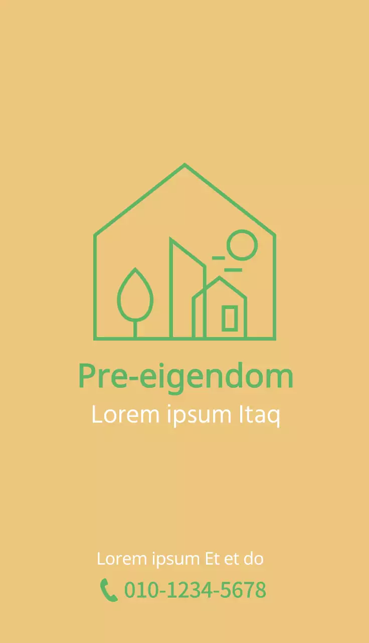 Groene strakke lijn illustratie om onroerend goed te promoten