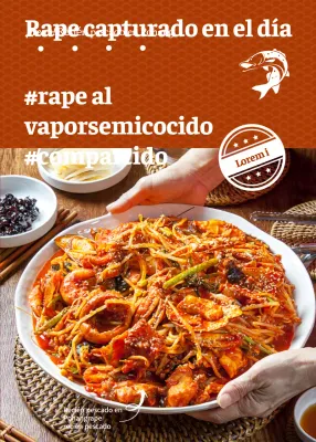Comprar conjuntamente un kit de comida semipreparada de rape recortado en tonos marrones apagados.
