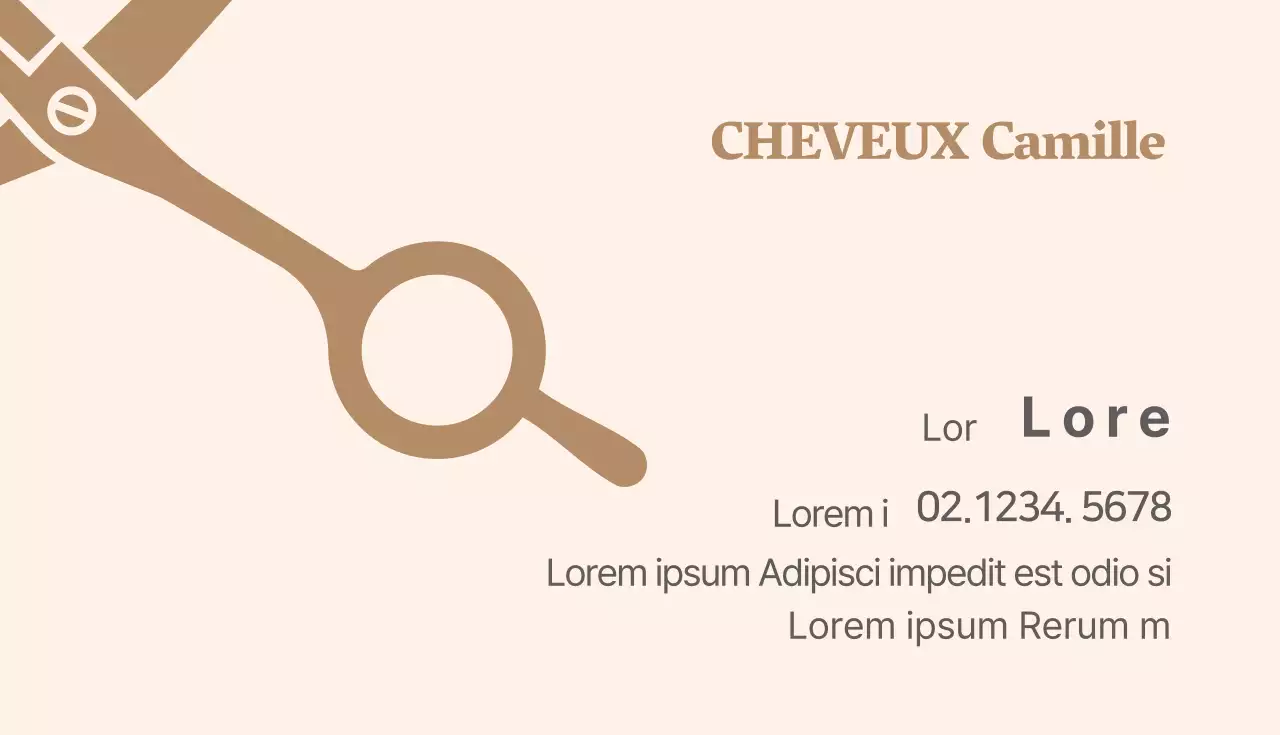 Carte de visite coiffure beige ivoire
