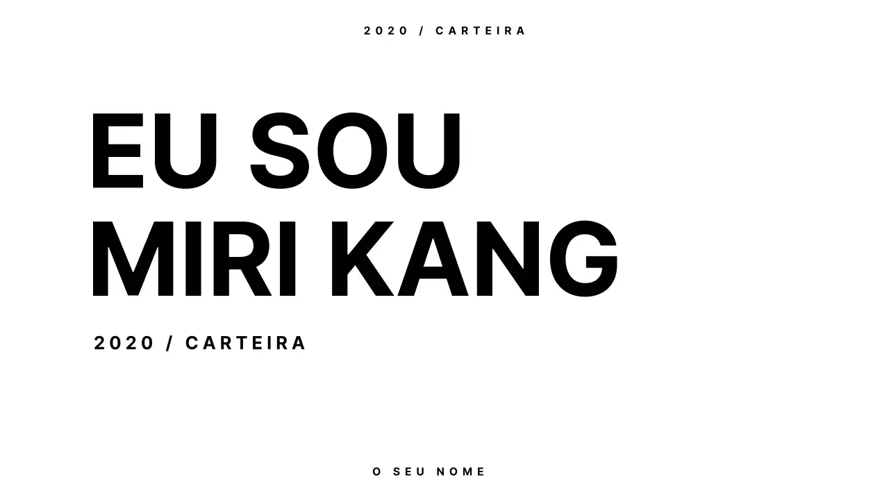 Um portefólio simples em branco e preto
