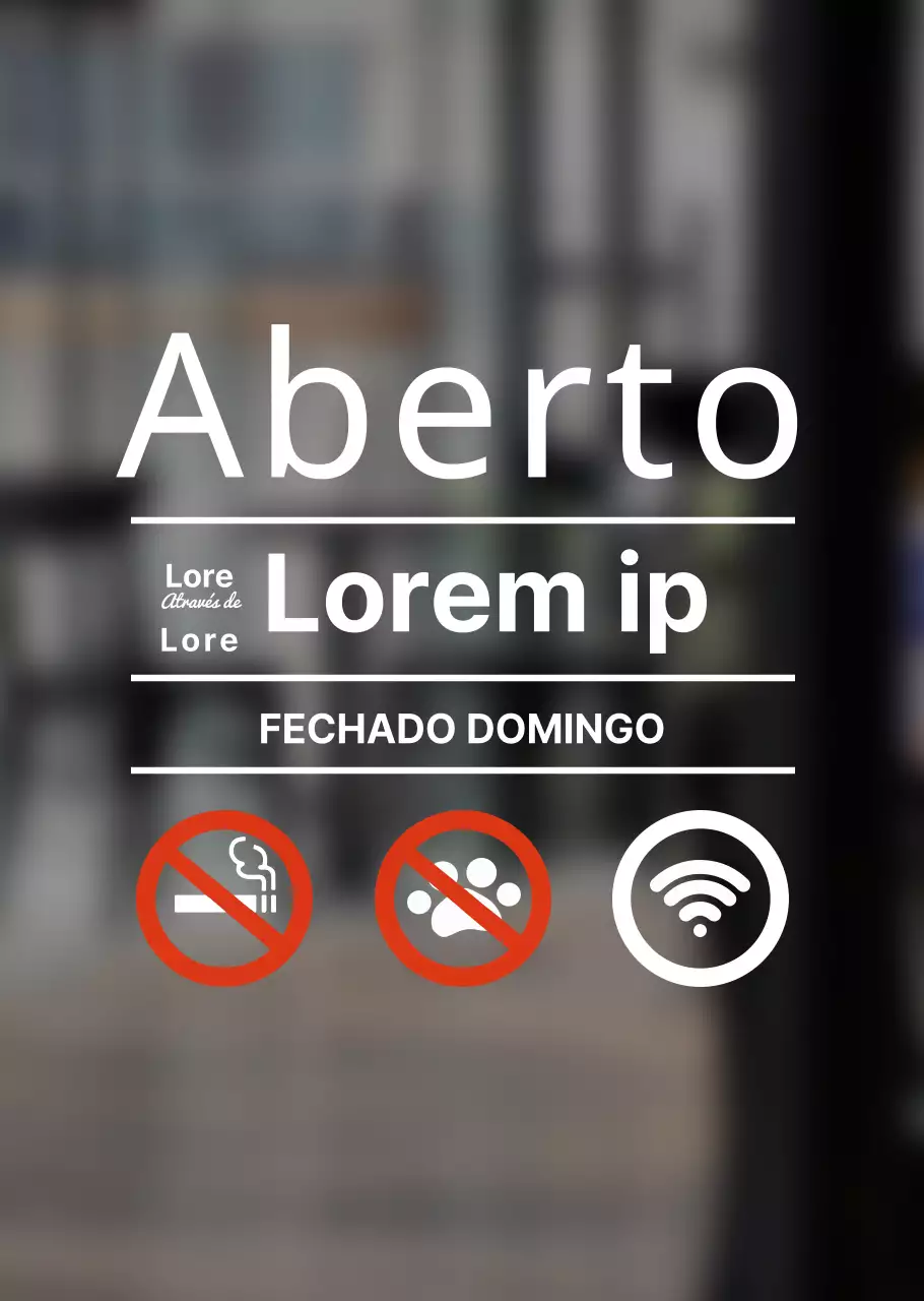 Horário de funcionamento básico e sinalética do White's