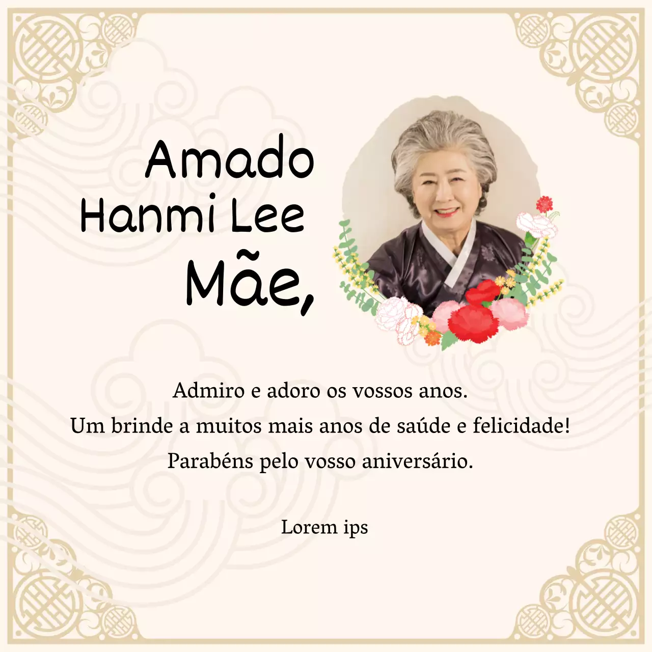 Ilustração bege celebração oriental do feliz aniversário