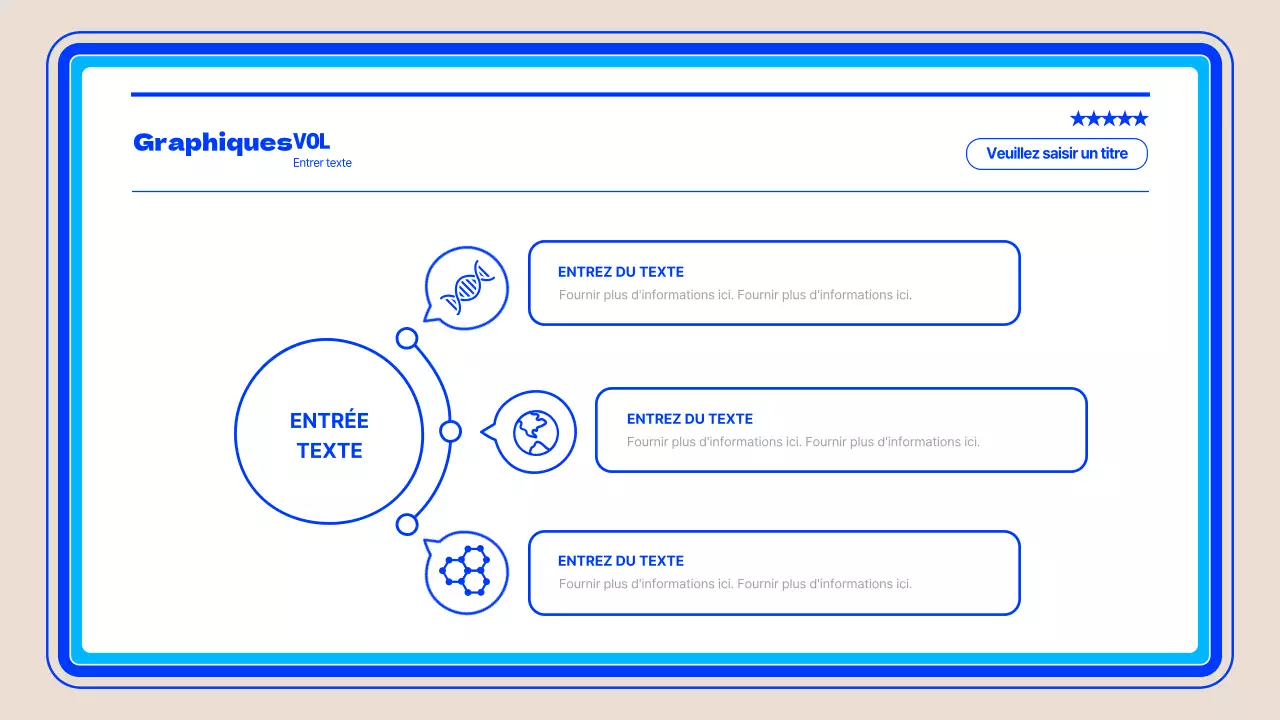 Des cercles et des carrés simples en bleu expliquent l'infographie sur l'agenda