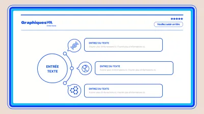 Des cercles et des carrés simples en bleu expliquent l'infographie sur l'agenda