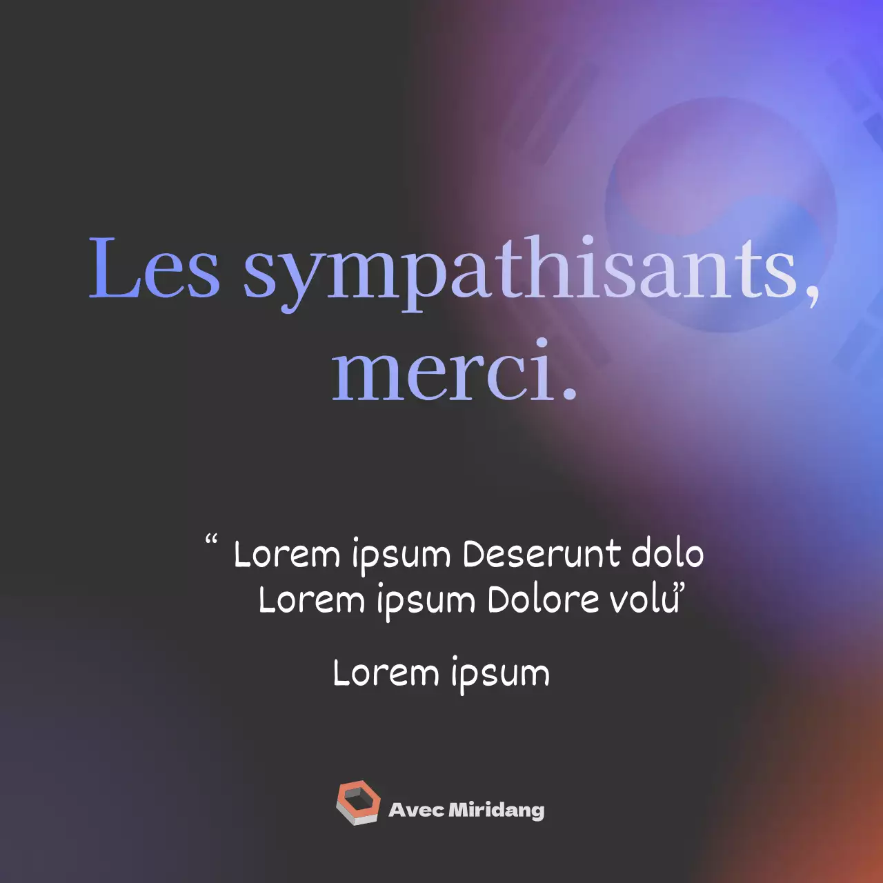 Message de remerciement sur les médias sociaux pour les élections locales en dégradé noir