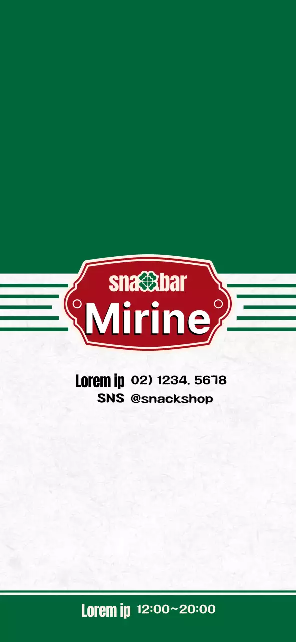 Eenvoudig groen en rood concept menubord voor een bentowinkel