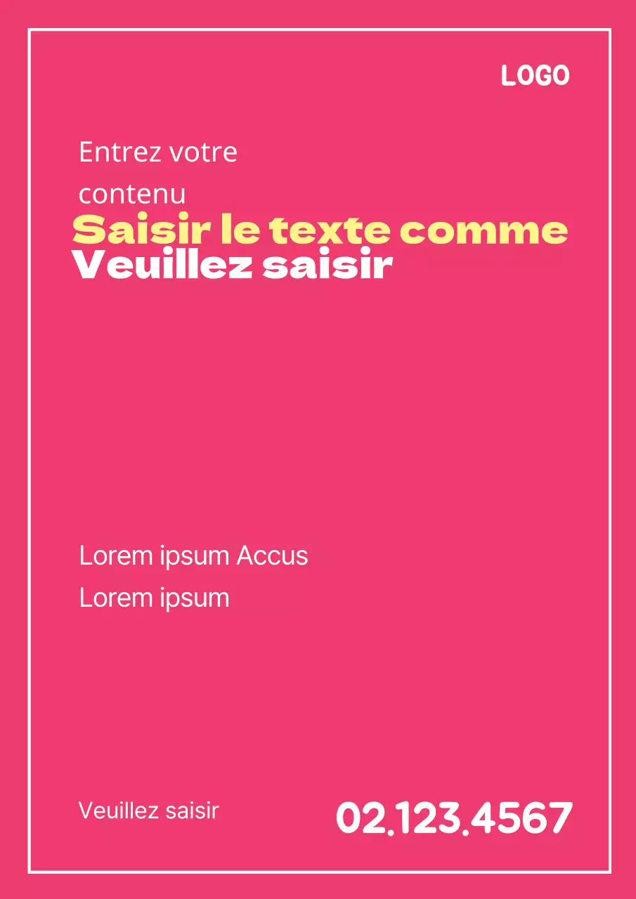 Un objet promotionnel simple avec un texte rose vif