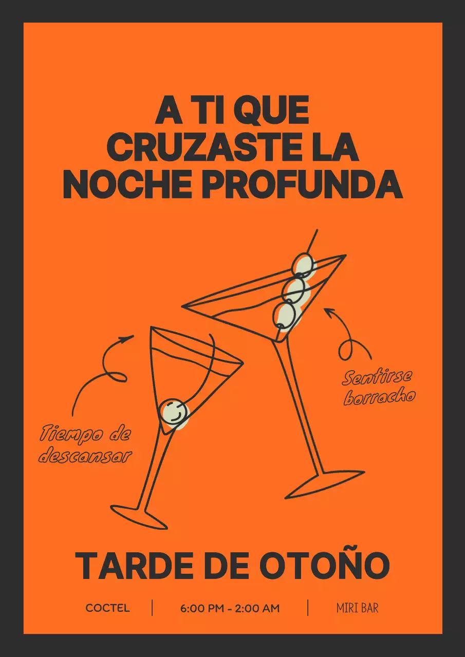 Promociona tu pub otoñal con carácter naranja y negro