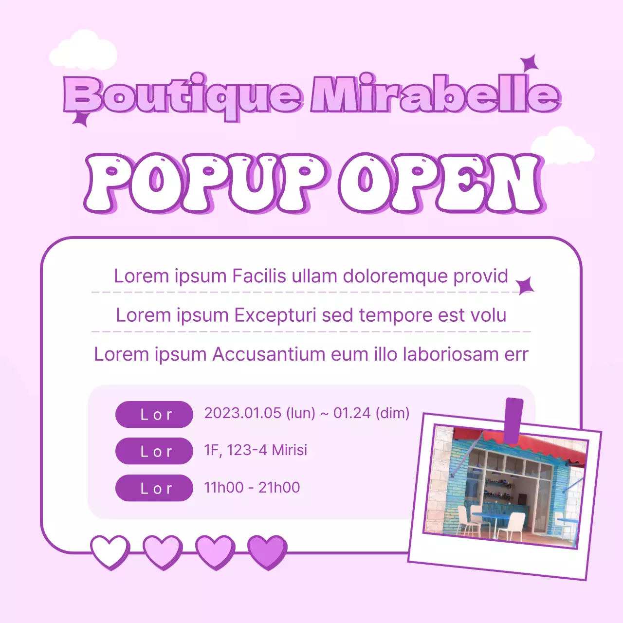 Un pop-up store avec un joli concept de machine d'arcade violette