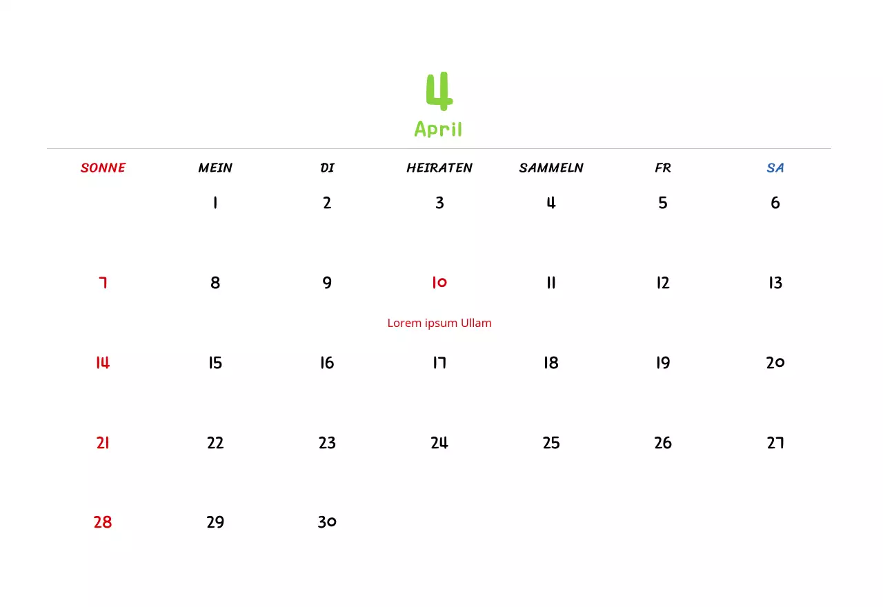 Neujahrskalender mit niedlichen Illustrationen