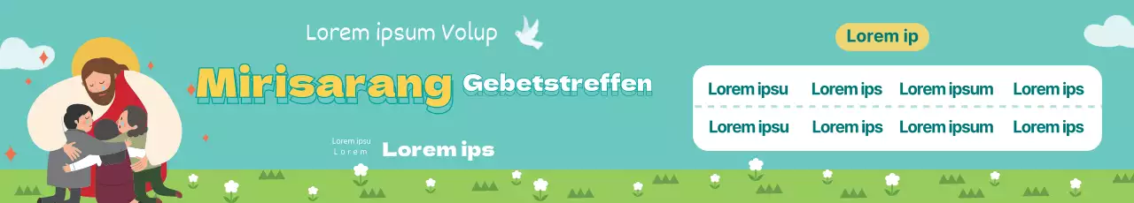 Nette Kirche Gebetstreffen Förderung mit blauen Illustration