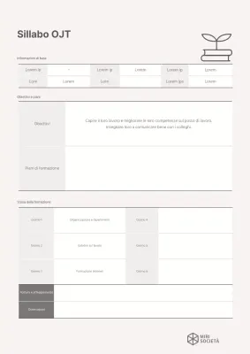 Semplice syllabus OJT in avorio