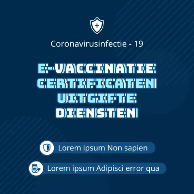 Gids voor eenvoudige elektronische vaccinatiebewijzen in marineblauw en lichtblauw