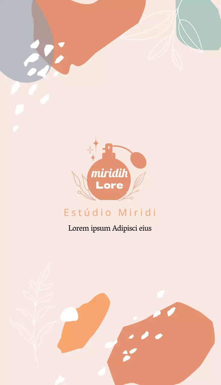 Cartão de visita de oficina de ilustração laranja-rosa