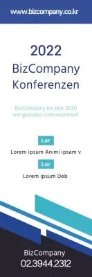 Saubere Firmenkonferenz mit blauer Beschriftung