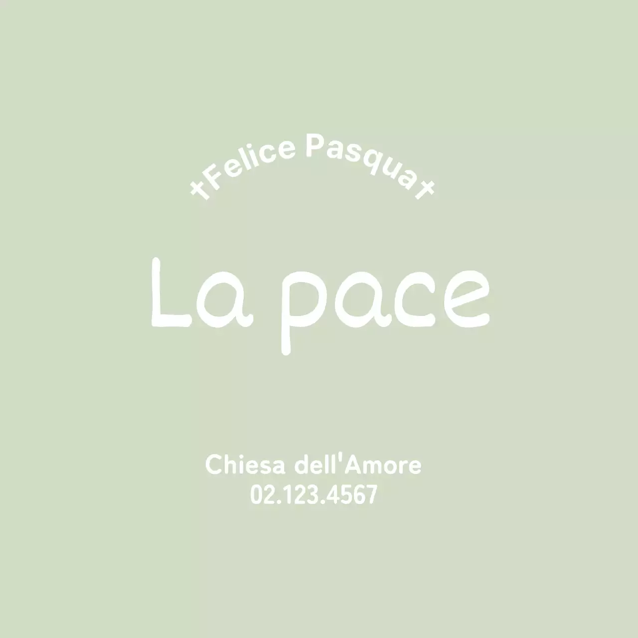 Simpatica etichetta della chiesa con scritte verdi