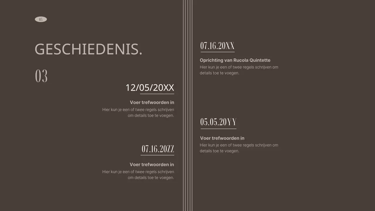 Portfolio van podiumkunstorganisaties in bruin en gedempte tinten