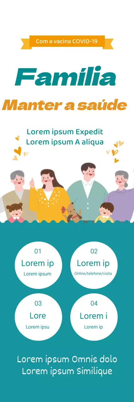 Ilustração azul e amarela promoção de vacina limpa