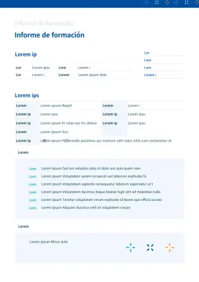 Informe de formación azul y celeste