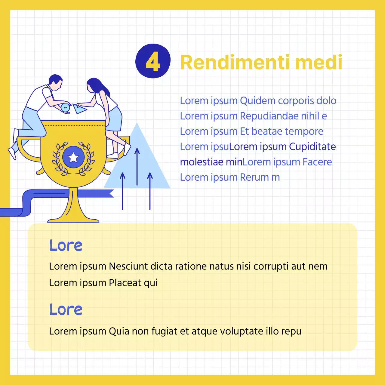 Semplici consigli finanziari spiegati in blu e giallo