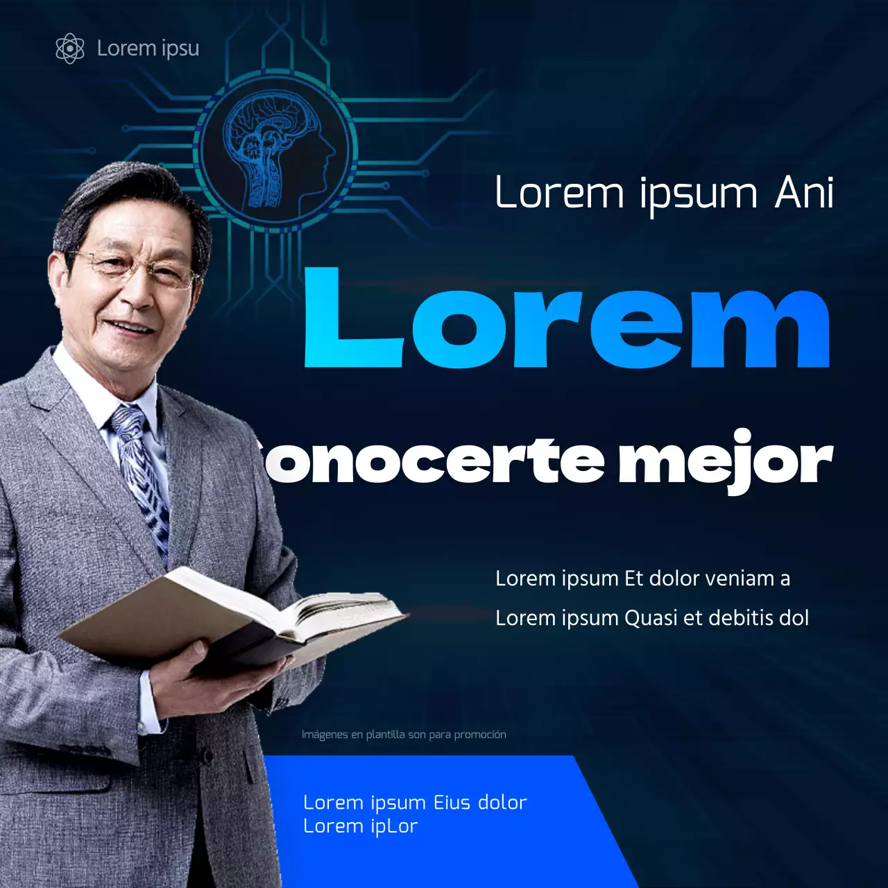 Imágenes azules, limpias y fotorrealistas Conceptos prácticos Ciencia del cerebro Pensamiento lógico Promover acontecimientos especiales
