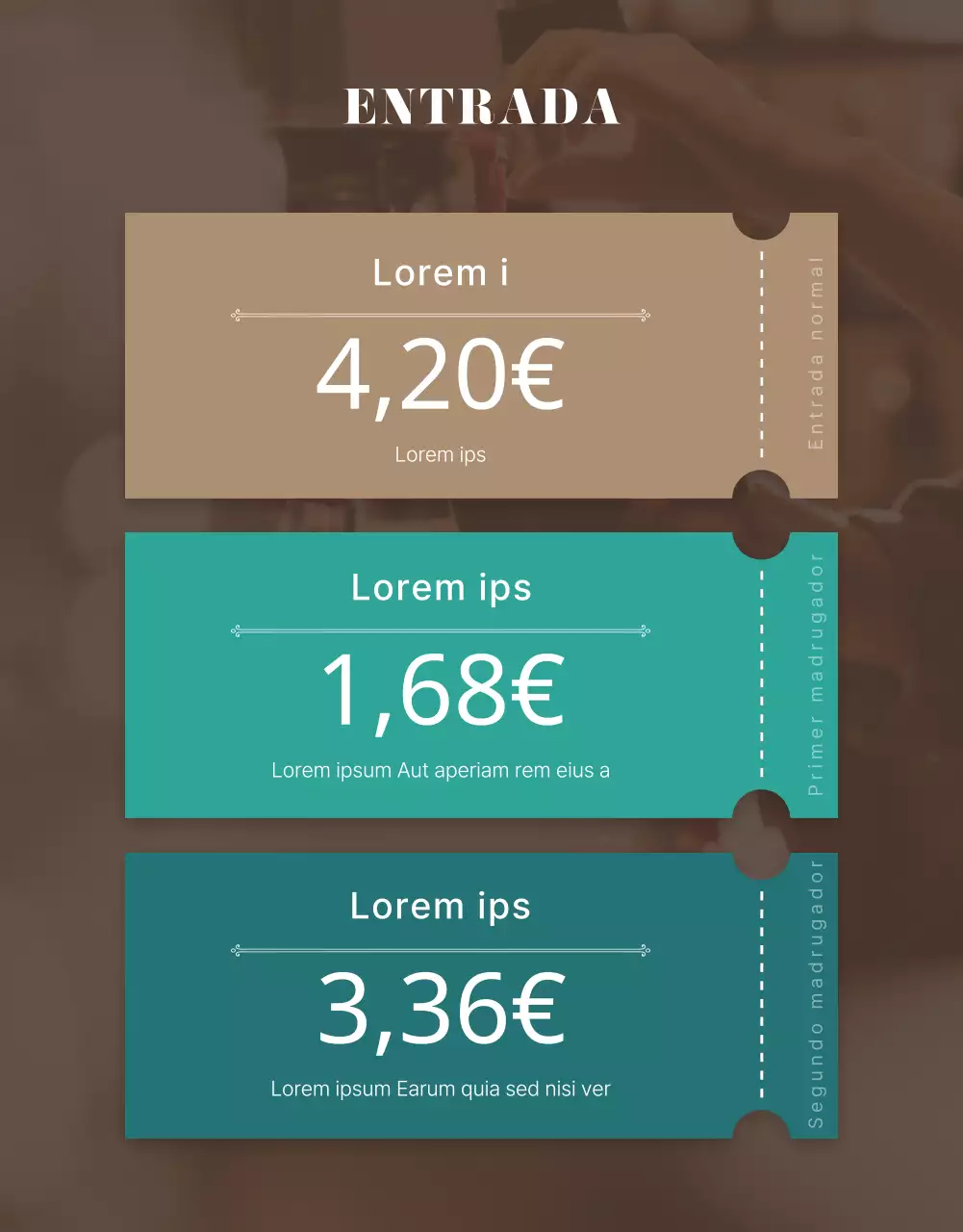 Una limpia feria de alimentos de color marrón y turquesa
