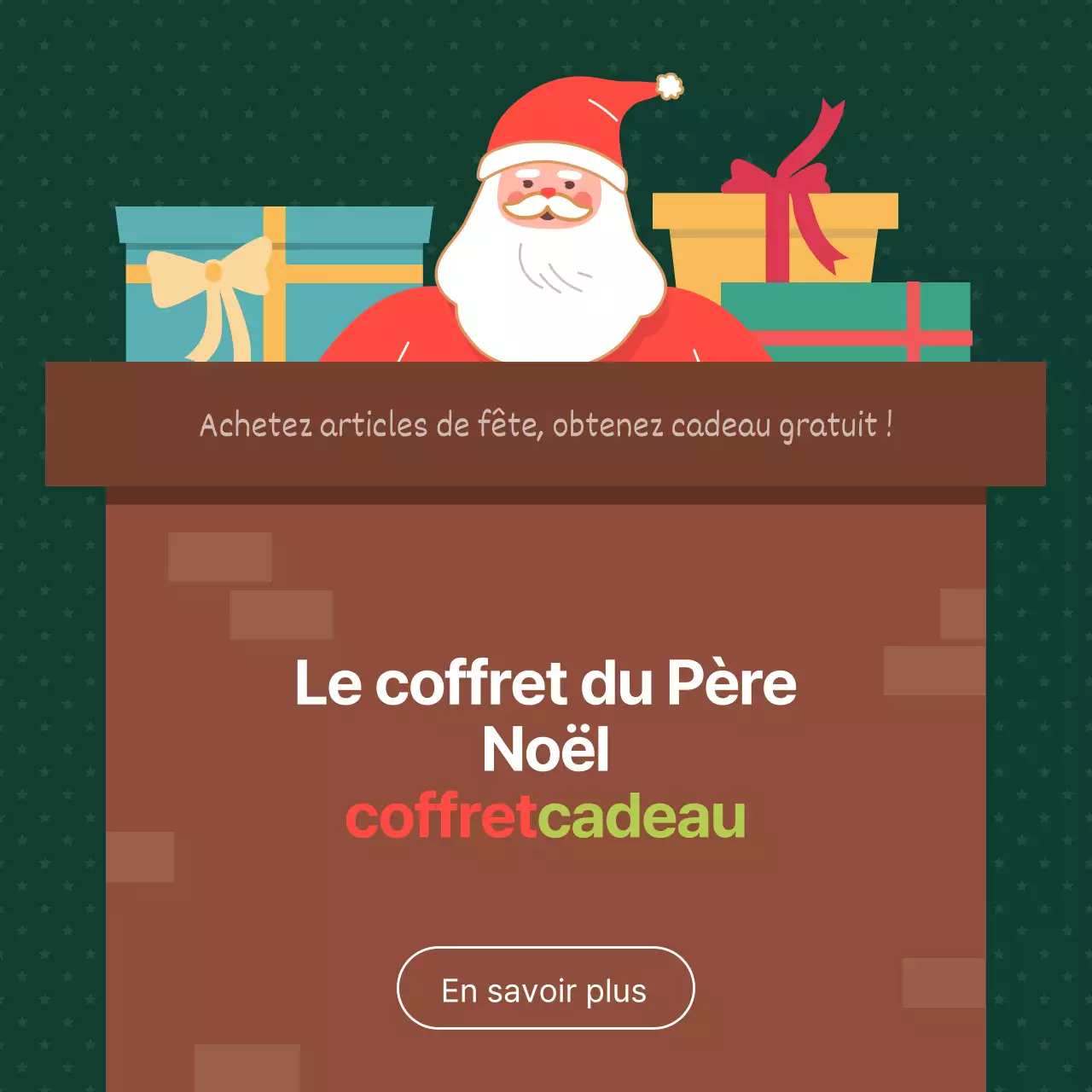 Illustration du Père Noël marron CheminéeConceptuel Événement de Noël