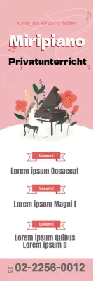 Rosa Illustration ordentliche Klavierschule Förderung