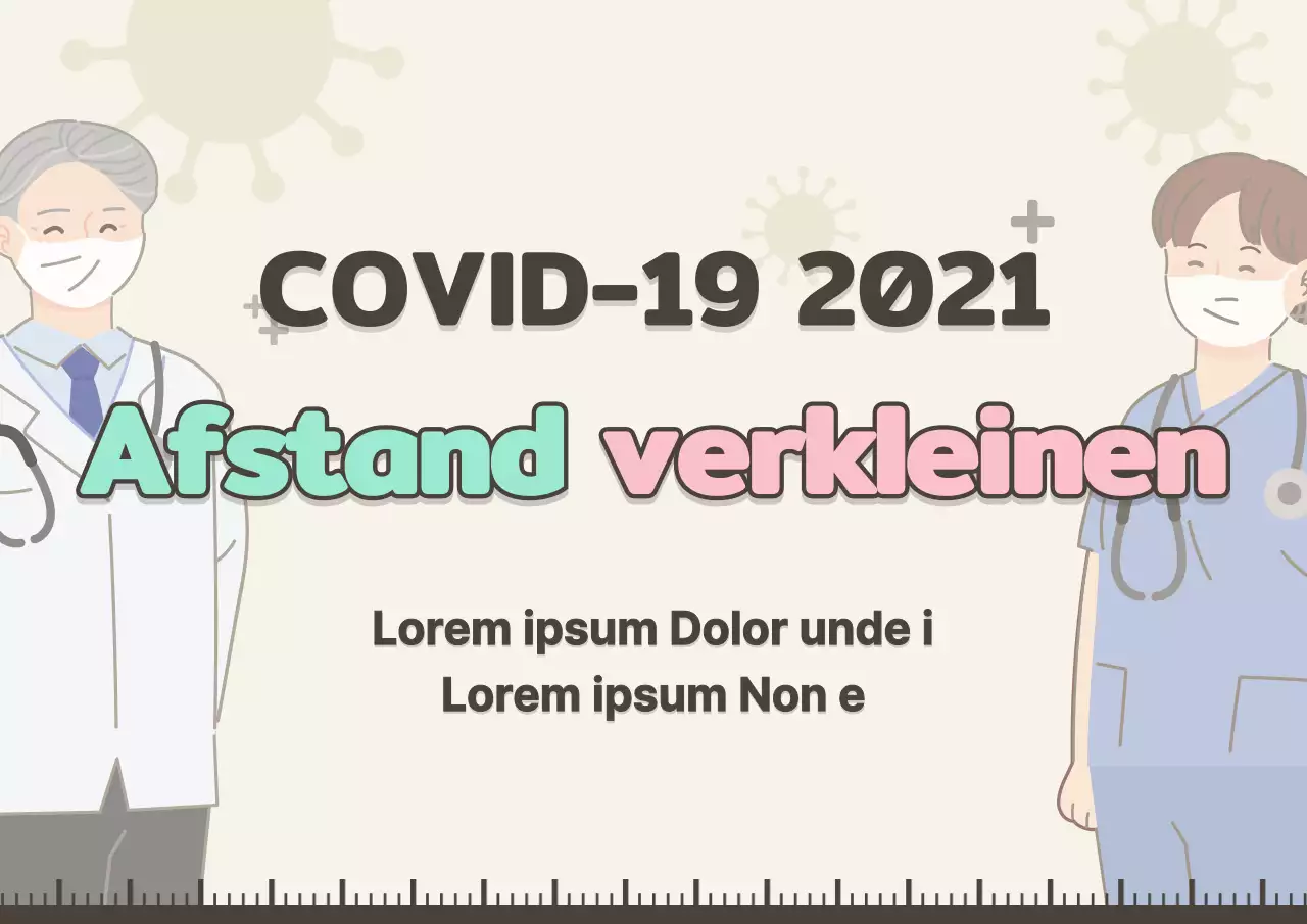 Coronavirus afstand in mint en roze beige